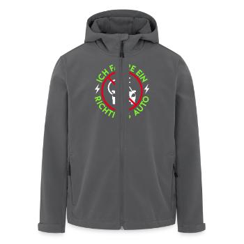 Anti E Auto ICH FAHRE EIN RICHTIGES AUTO Lustig - Recycelte Männer Softshell-Jacke von Stanley/Stella - Anthrazit - Vorne - AI Model Male 185 light (185cm)