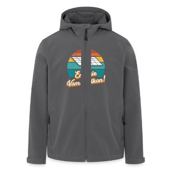 Solar ENERGIE VOM BALKON Retro Lustiges - Recycelte Männer Softshell-Jacke von Stanley/Stella - Anthrazit - Vorne - AI Model Male 185 light (185cm)