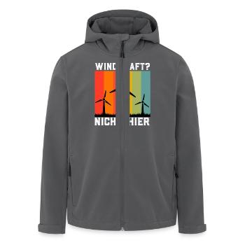 Anti Energiewende WINDKRAFT? NICHT HIER Lustig - Recycelte Männer Softshell-Jacke von Stanley/Stella - Anthrazit - Vorne - AI Model Male 185 light (185cm)