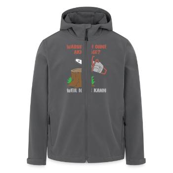 Waldarbeiter Holzfäller Geschenk Bäume fällen - Recycelte Männer Softshell-Jacke von Stanley/Stella - Anthrazit - Vorne - AI Model Male 185 light (185cm)