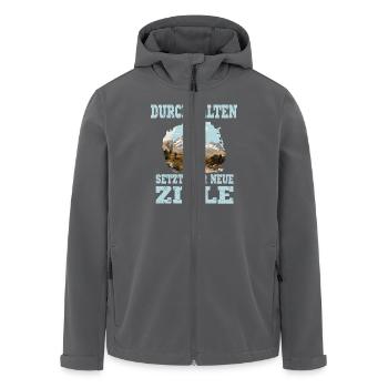 Durchhalten Setze Dir Neue Ziele Motivation Lauf - Recycelte Männer Softshell-Jacke von Stanley/Stella - Anthrazit - Vorne - AI Model Male 185 light (185cm)