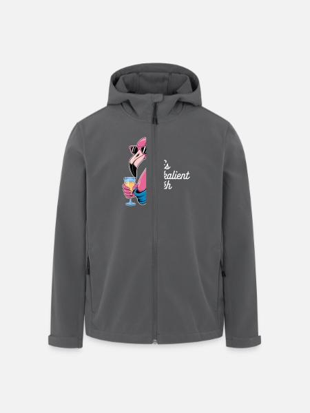 Es Eskalient Éh Flamingo mit Sonnenbrille und - Recycelte Männer Softshell-Jacke von Stanley/Stella - Anthrazit