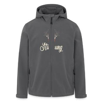 Stimmung: Popcorn und Konfetti Party - Recycelte Männer Softshell-Jacke von Stanley/Stella - Anthrazit - Vorne - AI Model Male 185 light (185cm)