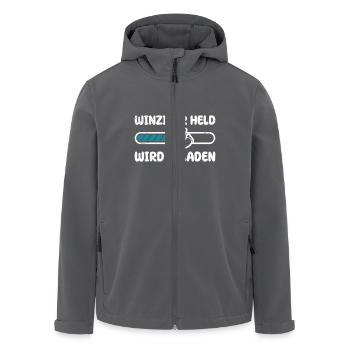 Zukünftige Mama WINZIGER HELD WIRD GELADEN Lustig - Recycelte Männer Softshell-Jacke von Stanley/Stella - Anthrazit - Vorne - AI Model Male 185 light (185cm)