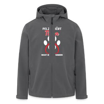 Tierschutz PELZ GEHÖRT TIEREN Lustiges - Recycelte Männer Softshell-Jacke von Stanley/Stella - Anthrazit - Vorne - AI Model Male 185 light (185cm)