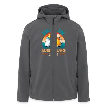 Werdender Vater PAPA IN AUSBILDUNG 2026 - Recycelte Männer Softshell-Jacke von Stanley/Stella - Anthrazit - Vorne - AI Model Male 185 light (185cm)