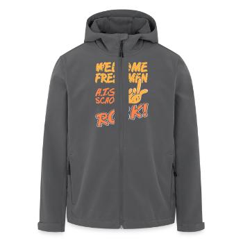 Welcome Freshmen High School Rock Vibes - Recycelte Männer Softshell-Jacke von Stanley/Stella - Anthrazit - Vorne - AI Model Male 185 light (185cm)