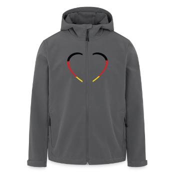 Deutsch Deutschland Herz Herzen Länder Land - Recycelte Männer Softshell-Jacke von Stanley/Stella - Anthrazit - Vorne - AI Model Male 185 light (185cm)