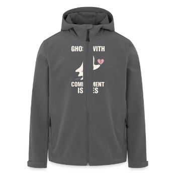 Sad Ghost Ghost Humor Angst Angst Ghost Psychische - Recycelte Männer Softshell-Jacke von Stanley/Stella - Anthrazit - Vorne - AI Model Male 185 light (185cm)