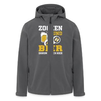 Zocken Gamer Gaming Zocker Controller Videospiele - Recycelte Männer Softshell-Jacke von Stanley/Stella - Anthrazit - Vorne - AI Model Male 185 light (185cm)