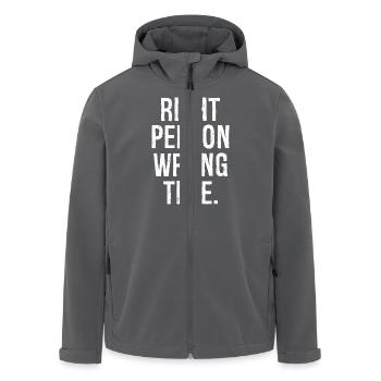 richtige Person zur falschen Zeit - Recycelte Männer Softshell-Jacke von Stanley/Stella - Anthrazit - Vorne - AI Model Male 185 light (185cm)