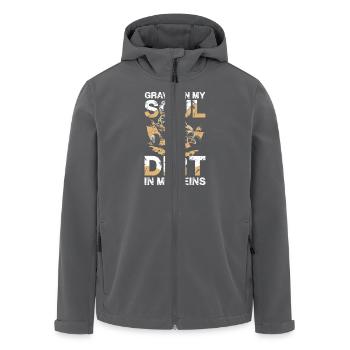 Schotter in Meiner Seele, Dreck in Meinen Adern - Recycelte Männer Softshell-Jacke von Stanley/Stella - Anthrazit - Vorne - AI Model Male 185 light (185cm)