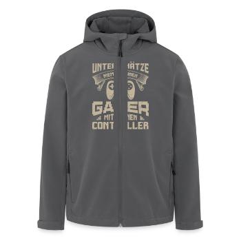 Zocken Gamer Gaming Zocker Controller Videospiele - Recycelte Männer Softshell-Jacke von Stanley/Stella - Anthrazit - Vorne - AI Model Male 185 light (185cm)