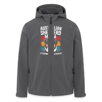 Australian Shepherd Mama, Legendärer Snack-Dealer - Recycelte Männer Softshell-Jacke von Stanley/Stella - Anthrazit - Vorne - AI Model Male 185 light (185cm)