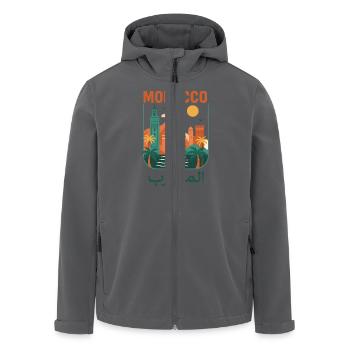 Marokko Retro Marokkanisches Kulturmuster - Recycelte Männer Softshell-Jacke von Stanley/Stella - Anthrazit - Vorne - AI Model Male 185 light (185cm)