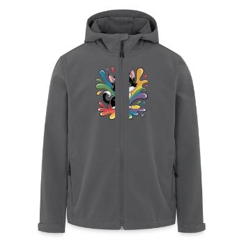 Süßes Kätzchen mit Regenbogenfarben - Recycelte Männer Softshell-Jacke von Stanley/Stella - Anthrazit - Vorne - AI Model Male 185 light (185cm)
