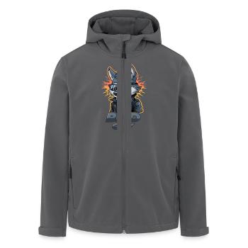 Cooler Wolf Mit Sonnenbrille Und Lederjacke - Bad - Recycelte Männer Softshell-Jacke von Stanley/Stella - Anthrazit - Vorne - AI Model Male 185 light (185cm)