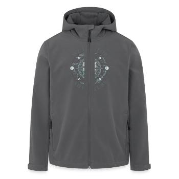 Kompass Abenteuer Silhouette Design Compass - Recycelte Männer Softshell-Jacke von Stanley/Stella - Anthrazit - Vorne - AI Model Male 185 light (185cm)
