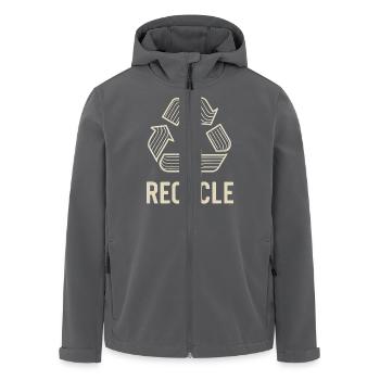 Recycle Symbol Mit Umweltbewusstsein - Recycelte Männer Softshell-Jacke von Stanley/Stella - Anthrazit - Vorne - AI Model Male 185 light (185cm)