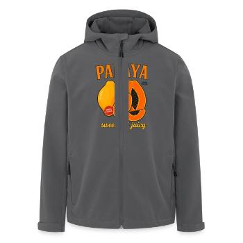 Reife und saftige Papaya – Tropischer Fruchtspaß - Recycelte Männer Softshell-Jacke von Stanley/Stella - Anthrazit - Vorne - AI Model Male 185 light (185cm)