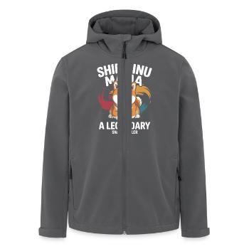 Shiba Inu Mama, Legendärer Snack-Dealer - Recycelte Männer Softshell-Jacke von Stanley/Stella - Anthrazit - Vorne - AI Model Male 185 light (185cm)