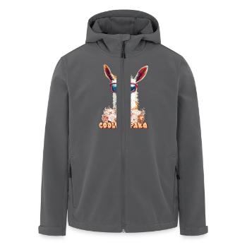 Alpaka COOLE ALPAKA Lama Lustiges - Recycelte Männer Softshell-Jacke von Stanley/Stella - Anthrazit - Vorne - AI Model Male 185 light (185cm)