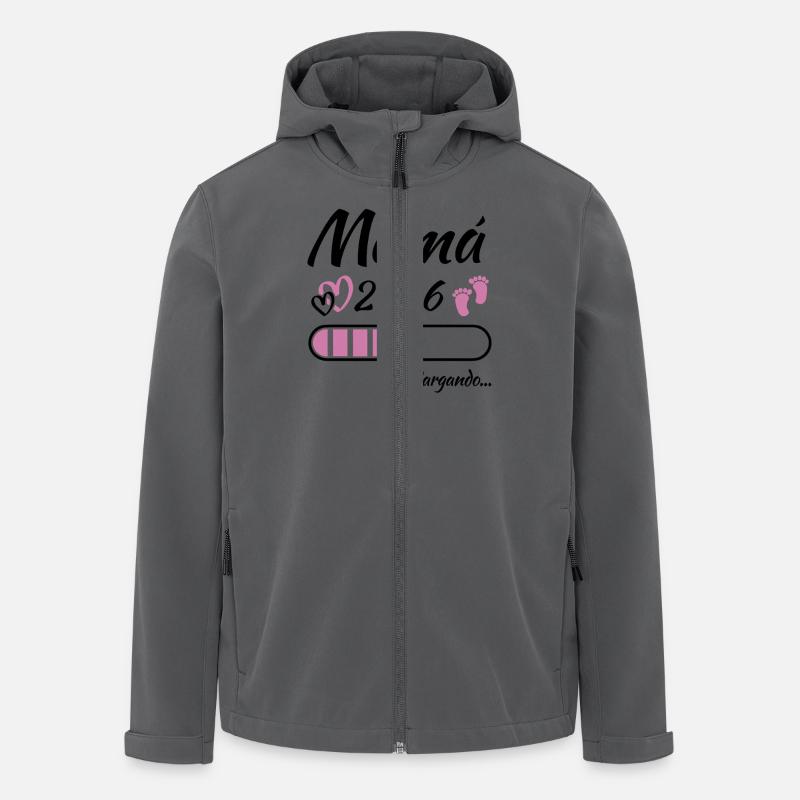 Werdende Mutter 2026 Loading - Recycelte Männer Softshell-Jacke von Stanley/Stella - Anthrazit