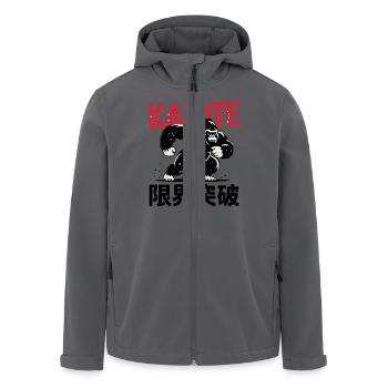 AUSFÜHREN EINER KARATE-HALTUNG - Recycelte Männer Softshell-Jacke von Stanley/Stella - Anthrazit - Vorne - AI Model Male 185 light (185cm)