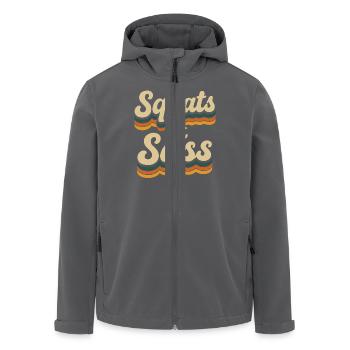 Squats & Sass Retro Fitness Style - Recycelte Männer Softshell-Jacke von Stanley/Stella - Anthrazit - Vorne - AI Model Male 185 light (185cm)