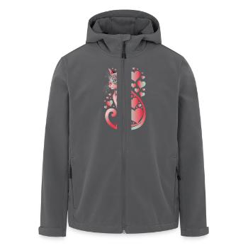 Katzenliebe Herzmuster Illustration - Recycelte Männer Softshell-Jacke von Stanley/Stella - Anthrazit - Vorne - AI Model Male 185 light (185cm)