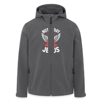 Nicht heute Jesus! Satanist Atheist Goth Aesthetic - Recycelte Männer Softshell-Jacke von Stanley/Stella - Anthrazit - Vorne - AI Model Male 185 light (185cm)