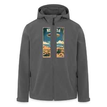 Nevada UFO Landschaft Abenteuer Retro-Inspiration - Recycelte Männer Softshell-Jacke von Stanley/Stella - Anthrazit - Vorne - AI Model Male 185 light (185cm)