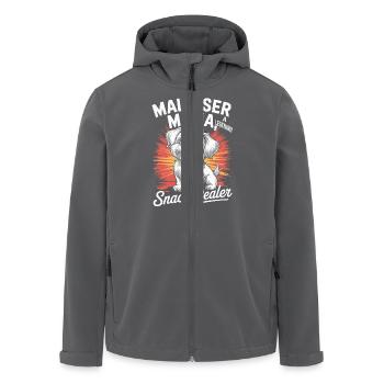 Malteser Mama, Legendärer Snack-Dealer - Recycelte Männer Softshell-Jacke von Stanley/Stella - Anthrazit - Vorne - AI Model Male 185 light (185cm)