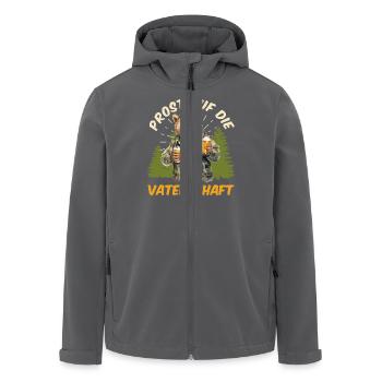 Bald Papa PROST AUF DIE VATERSCHAFT Lustig - Recycelte Männer Softshell-Jacke von Stanley/Stella - Anthrazit - Vorne - AI Model Male 185 light (185cm)