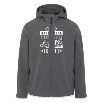 I’m Not Antisocial Just Prefer Biking Over People - Recycelte Männer Softshell-Jacke von Stanley/Stella - Anthrazit - Vorne - AI Model Male 185 light (185cm)