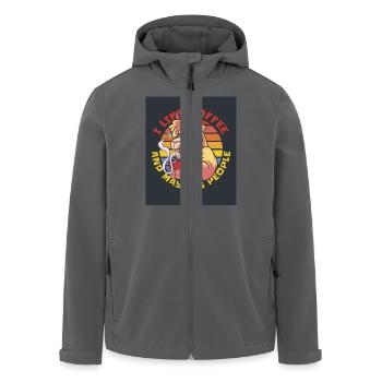 16992 GrumpyAlpakaTshirt PR - Recycelte Männer Softshell-Jacke von Stanley/Stella - Anthrazit - Vorne - AI Model Male 185 light (185cm)