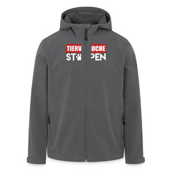 Tierschutz TIRVERSUCHE STAPPEN LUSTIG - Recycelte Männer Softshell-Jacke von Stanley/Stella - Anthrazit - Vorne - AI Model Male 185 light (185cm)