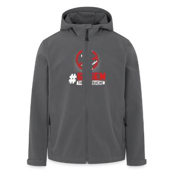 Tierschutz STOPPT TIERVERSUCHE GEGEN VERSUCHE - Recycelte Männer Softshell-Jacke von Stanley/Stella - Anthrazit - Vorne - AI Model Male 185 light (185cm)