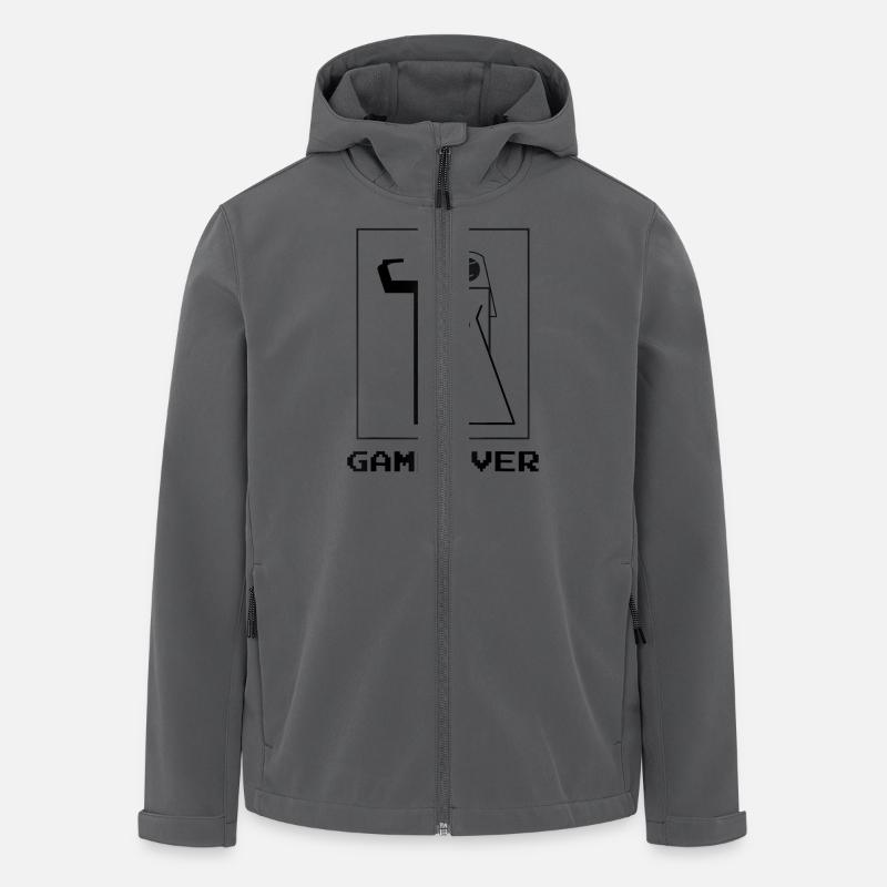 Game Over EVG Drôle - Veste softshell homme en polyester recyclé Stanley/Stella - charbon