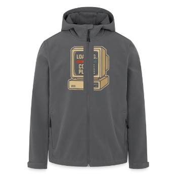 Loading Coffee Please Retro Computer - Recycelte Männer Softshell-Jacke von Stanley/Stella - Anthrazit - Vorne - AI Model Male 185 light (185cm)
