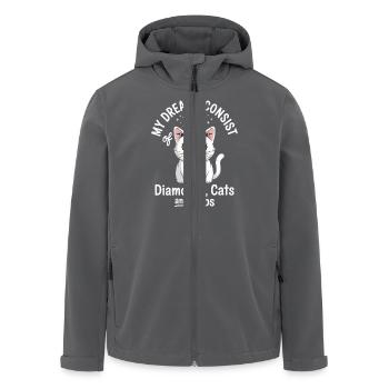 Träume bestehen aus Diamanten, Katzen, Nickerchen - Recycelte Männer Softshell-Jacke von Stanley/Stella - Anthrazit - Vorne - AI Model Male 185 light (185cm)