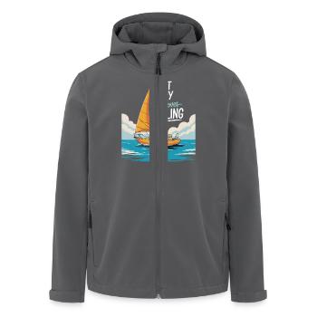 Just a Guy who loves Sailing – Segel Design - Recycelte Männer Softshell-Jacke von Stanley/Stella - Anthrazit - Vorne - AI Model Male 185 light (185cm)