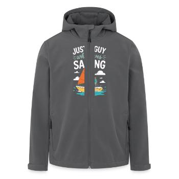 Just a Guy who loves Sailing – Segel Design - Recycelte Männer Softshell-Jacke von Stanley/Stella - Anthrazit - Vorne - AI Model Male 185 light (185cm)