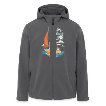 Just a Guy who loves Sailing – Segel Design - Recycelte Männer Softshell-Jacke von Stanley/Stella - Anthrazit - Vorne - AI Model Male 185 light (185cm)