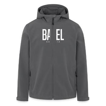 Basel Schweiz - Recycelte Männer Softshell-Jacke von Stanley/Stella - Anthrazit - Vorne - AI Model Male 185 light (185cm)