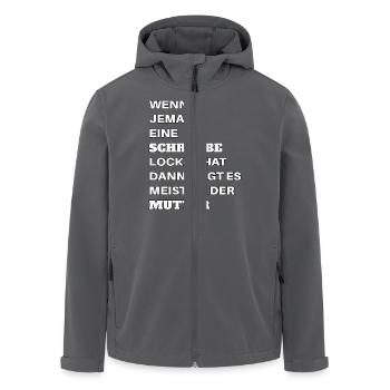 Wenn jemand eine Schraube locker hat Mutter Spruch - Recycelte Männer Softshell-Jacke von Stanley/Stella - Anthrazit - Vorne - AI Model Male 185 light (185cm)