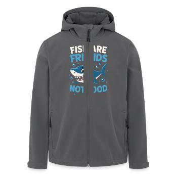 Fische Sind Freunde Nicht Essen - Recycelte Männer Softshell-Jacke von Stanley/Stella - Anthrazit - Vorne - AI Model Male 185 light (185cm)