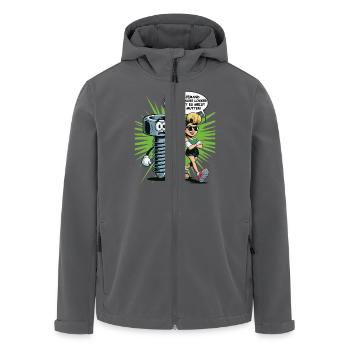 Wenn jemand eine Schraube locker hat Mutter Spruch - Recycelte Männer Softshell-Jacke von Stanley/Stella - Anthrazit - Vorne - AI Model Male 185 light (185cm)