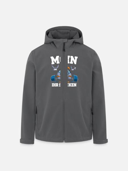 Moin Ihr Spacken Möwe Hantel Cartoon - Recycelte Männer Softshell-Jacke von Stanley/Stella - Anthrazit