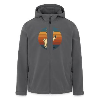Cooles Lama mit Sonnenbrille und Peace - Recycelte Männer Softshell-Jacke von Stanley/Stella - Anthrazit - Vorne - AI Model Male 185 light (185cm)